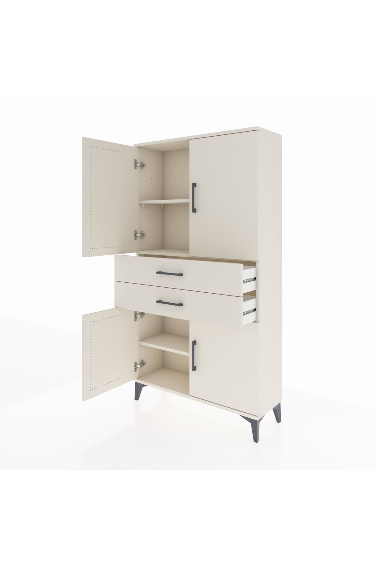 Arges Dolap 3 Raflı 2 Çekmeceli 4 Kapaklı 88x30x163 Aytaşı-Aytaşı