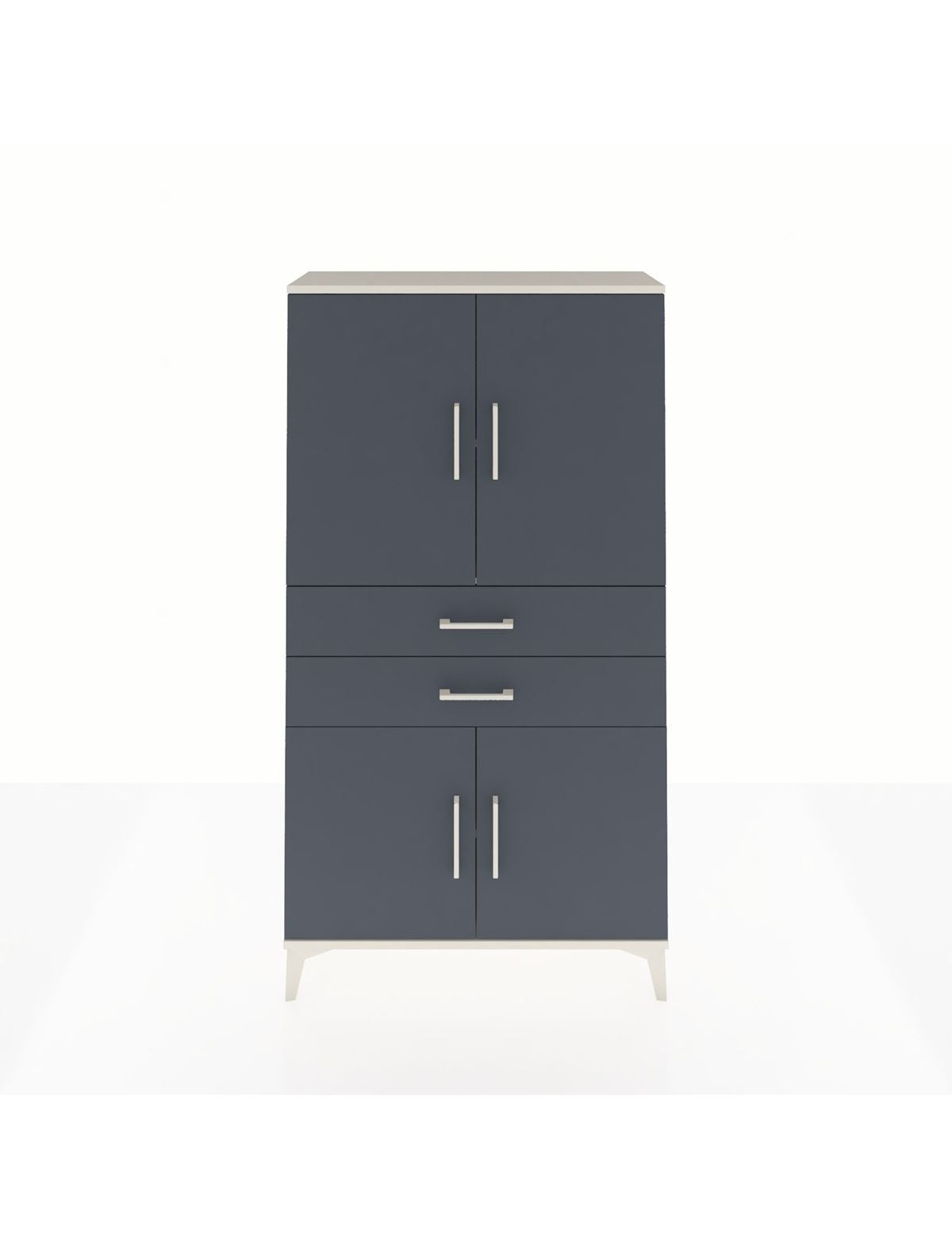 Arges Dolap 3 Raflı 2 Çekmeceli 4 Kapaklı 88x30x163 Aytaşı-Antrasit