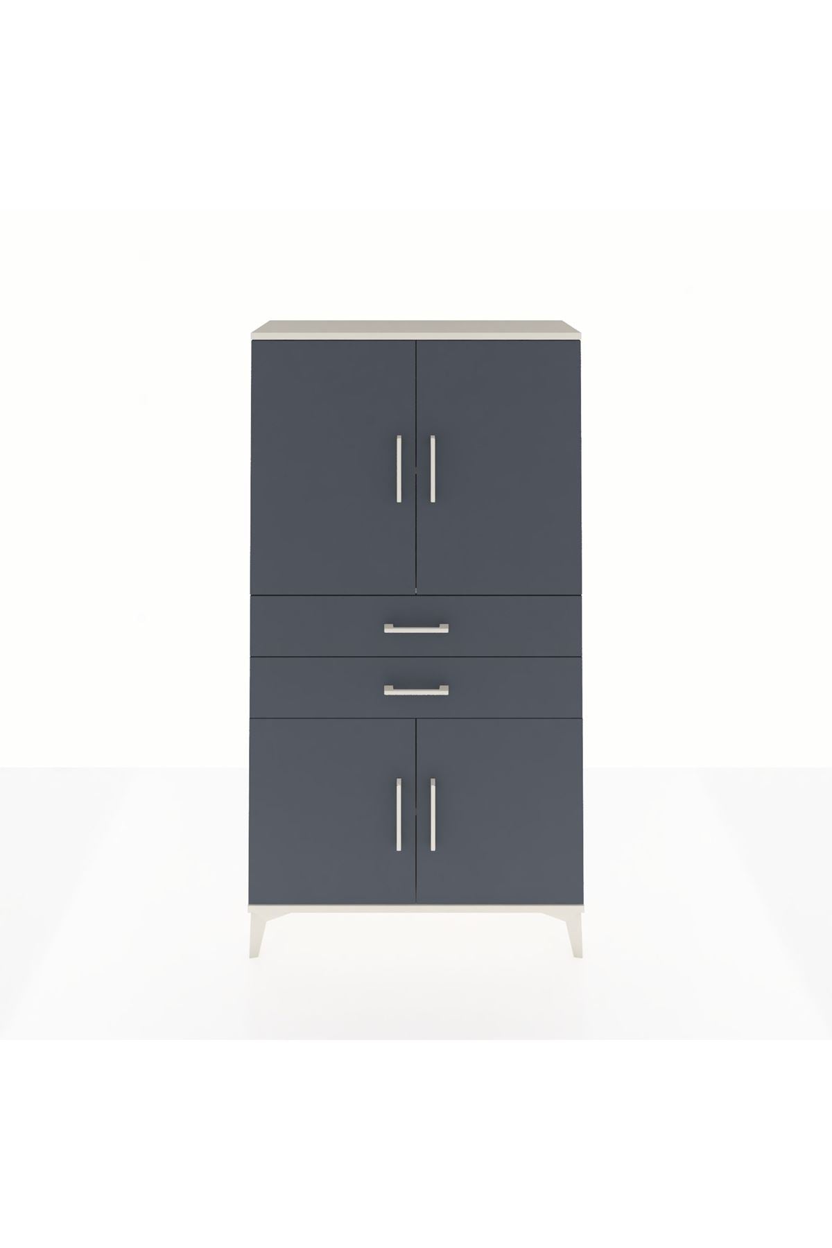 Arges Dolap 3 Raflı 2 Çekmeceli 4 Kapaklı 88x30x163 Aytaşı-Antrasit