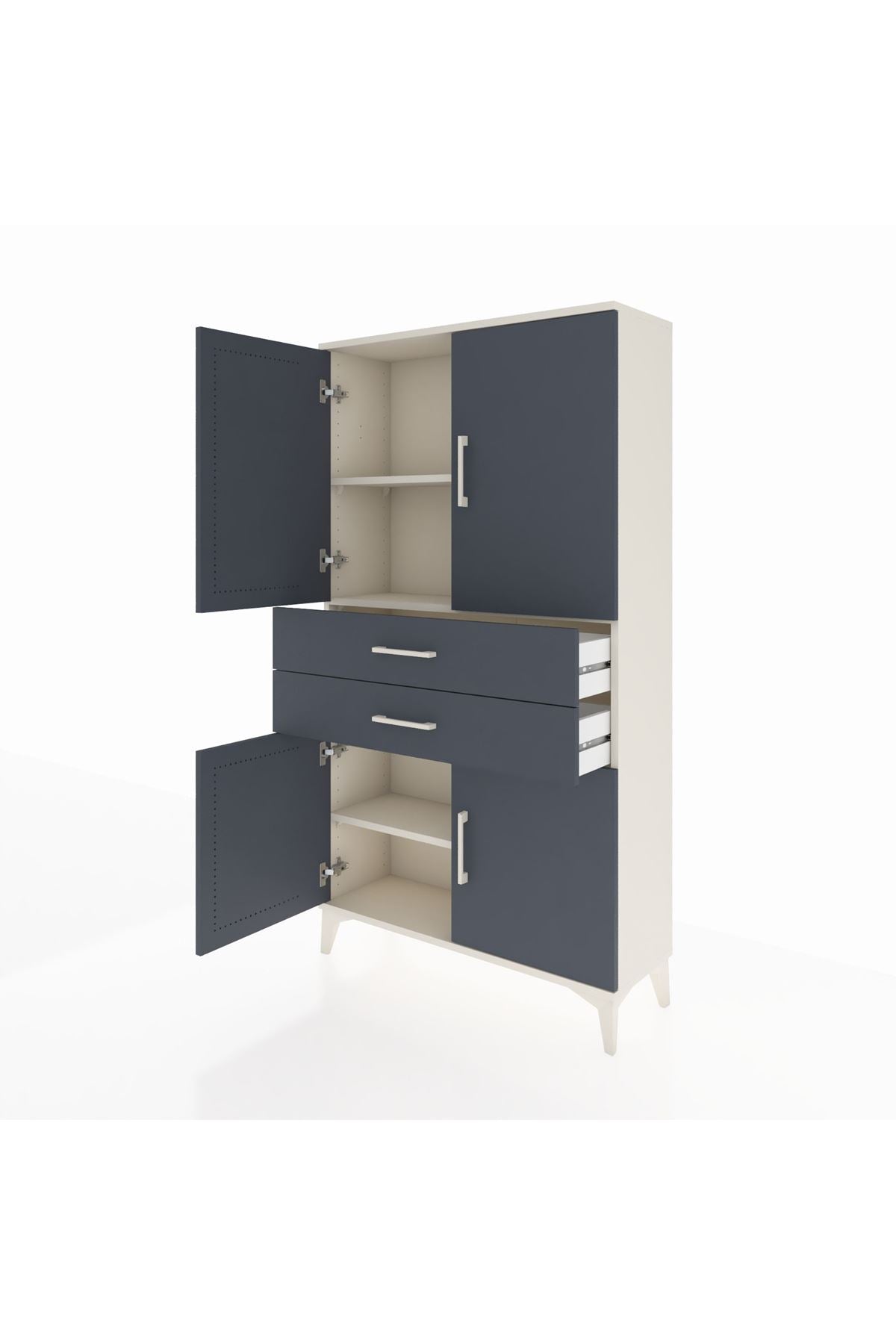 Arges Dolap 3 Raflı 2 Çekmeceli 4 Kapaklı 88x30x163 Aytaşı-Antrasit