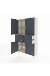 Arges Dolap 3 Raflı 2 Çekmeceli 4 Kapaklı 88x30x163 Aytaşı-Antrasit