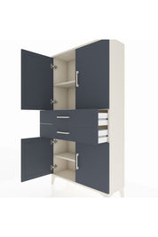 Arges Dolap 3 Raflı 2 Çekmeceli 4 Kapaklı 88x30x163 Aytaşı-Antrasit