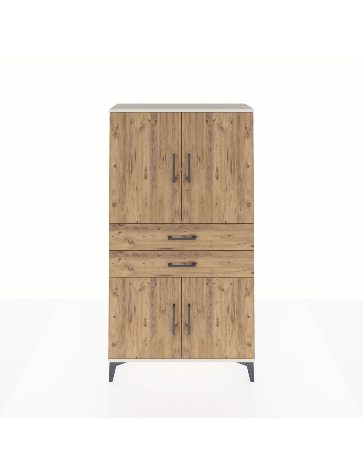 Arges Dolap 3 Raflı 2 Çekmeceli 4 Kapaklı 88x30x163 Aytaşı-Çam