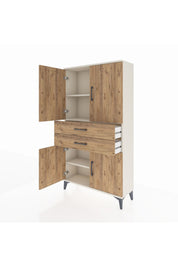 Arges Dolap 3 Raflı 2 Çekmeceli 4 Kapaklı 88x30x163 Aytaşı-Çam