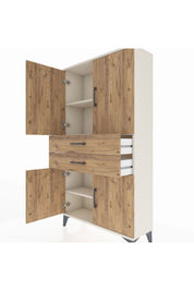 Arges Dolap 3 Raflı 2 Çekmeceli 4 Kapaklı 88x30x163 Aytaşı-Çam