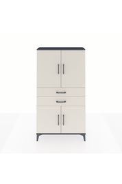 Arges Dolap 3 Raflı 2 Çekmeceli 4 Kapaklı 88x30x163 Antrasit-Aytaşı