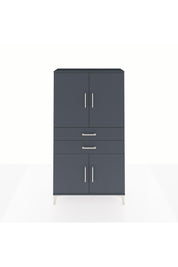 Arges Dolap 3 Raflı 2 Çekmeceli 4 Kapaklı 88x30x163 Antrasit-Antrasit