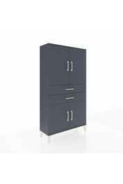 Arges Dolap 3 Raflı 2 Çekmeceli 4 Kapaklı 88x30x163 Antrasit-Antrasit