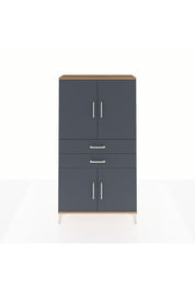 Arges Dolap 3 Raflı 2 Çekmeceli 4 Kapaklı 88x30x163 Çam-Antrasit