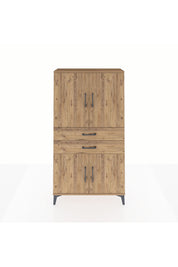 Arges Dolap 3 Raflı 2 Çekmeceli 4 Kapaklı 88x30x163 Çam-Çam