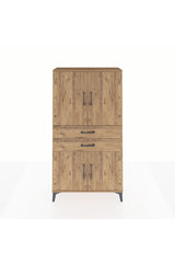 Arges Dolap 3 Raflı 2 Çekmeceli 4 Kapaklı 88x30x163