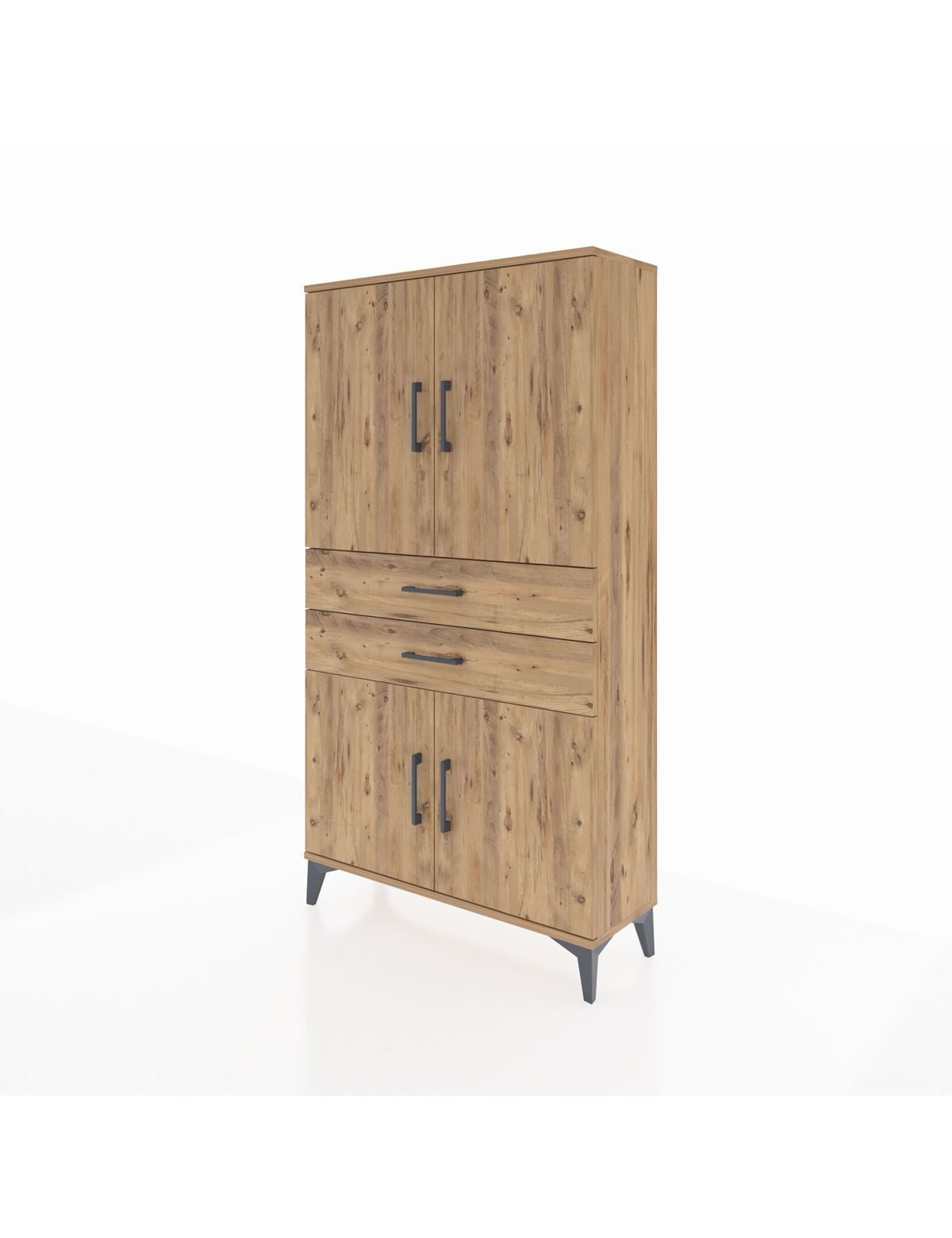 Arges Dolap 3 Raflı 2 Çekmeceli 4 Kapaklı 88x30x163 - S21M067V9A