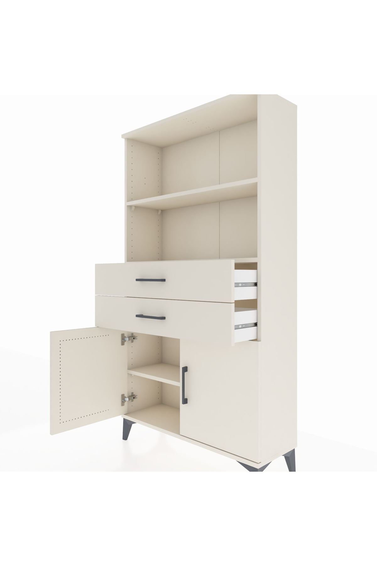 Arges Dolap 3 Raflı 2 Çekmeceli 2 Kapaklı 88x30x163 Aytaşı-Aytaşı