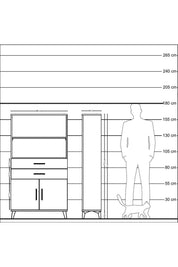Arges Dolap 3 Raflı 2 Çekmeceli 2 Kapaklı 88x30x163 Aytaşı-Antrasit