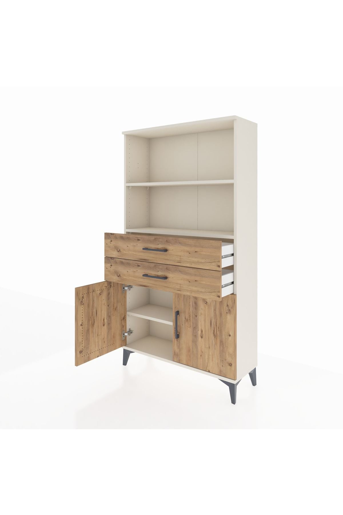 Arges Dolap 3 Raflı 2 Çekmeceli 2 Kapaklı 88x30x163 Aytaşı-Çam