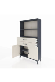 Arges Dolap 3 Raflı 2 Çekmeceli 2 Kapaklı 88x30x163 Antrasit-Aytaşı
