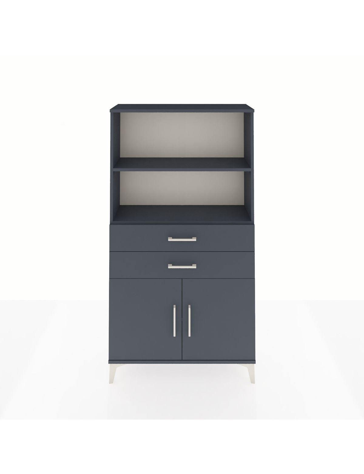 Arges Dolap 3 Raflı 2 Çekmeceli 2 Kapaklı 88x30x163 Antrasit-Antrasit