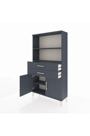 Arges Dolap 3 Raflı 2 Çekmeceli 2 Kapaklı 88x30x163 Antrasit-Antrasit