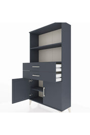 Arges Dolap 3 Raflı 2 Çekmeceli 2 Kapaklı 88x30x163 Antrasit-Antrasit