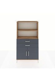 Arges Dolap 3 Raflı 2 Çekmeceli 2 Kapaklı 88x30x163 Çam-Antrasit