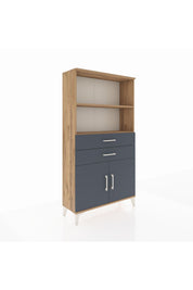 Arges Dolap 3 Raflı 2 Çekmeceli 2 Kapaklı 88x30x163 Çam-Antrasit