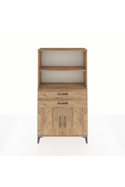 Arges Dolap 3 Raflı 2 Çekmeceli 2 Kapaklı 88x30x163 Çam-Çam