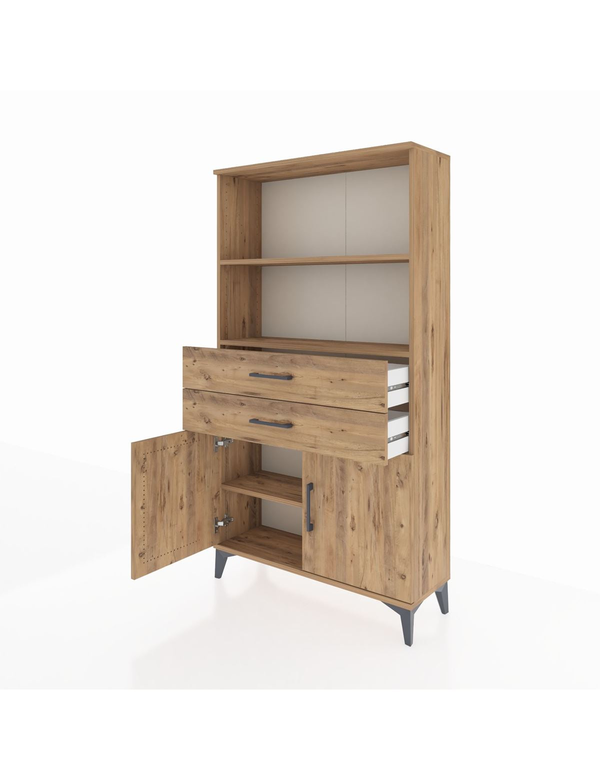 Arges Dolap 3 Raflı 2 Çekmeceli 2 Kapaklı 88x30x163 - S21M068V9A
