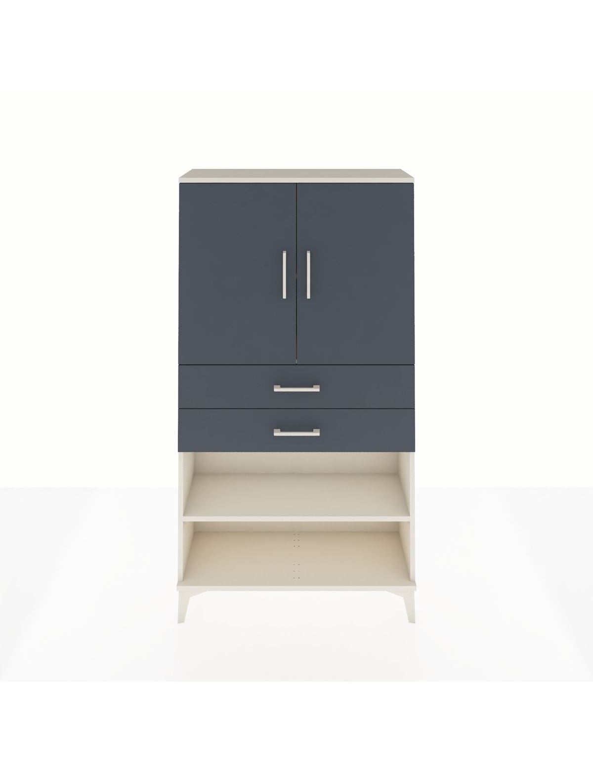 Arges Dolap 3 Raflı 2 Çekmeceli 2 Kapaklı 88x30x163 Aytaşı-Antrasit