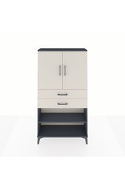 Arges Dolap 3 Raflı 2 Çekmeceli 2 Kapaklı 88x30x163 Antrasit-Aytaşı