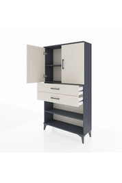 Arges Dolap 3 Raflı 2 Çekmeceli 2 Kapaklı 88x30x163 Antrasit-Aytaşı