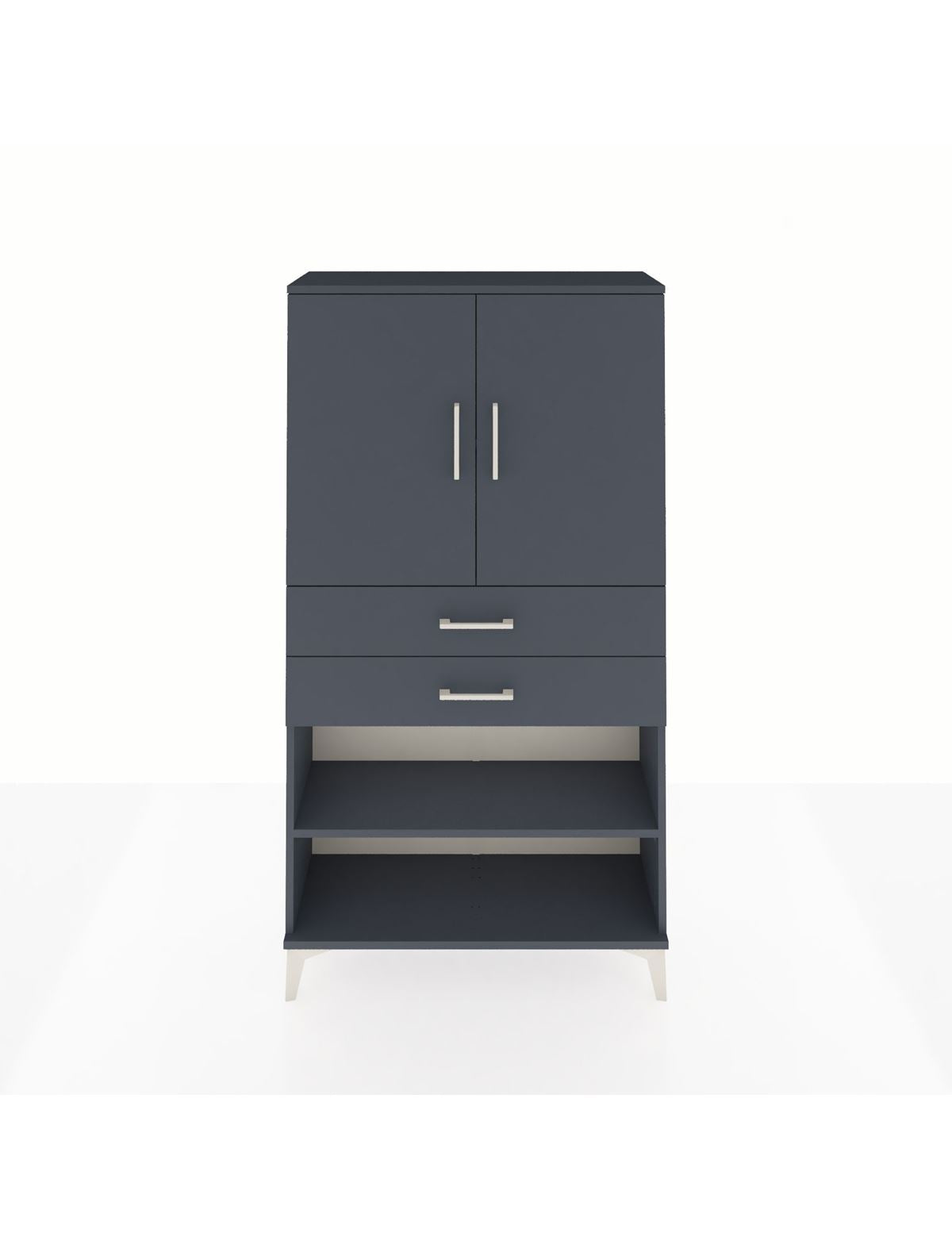 Arges Dolap 3 Raflı 2 Çekmeceli 2 Kapaklı 88x30x163 Antrasit-Antrasit