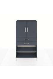 Arges Dolap 3 Raflı 2 Çekmeceli 2 Kapaklı 88x30x163 Antrasit-Antrasit