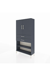 Arges Dolap 3 Raflı 2 Çekmeceli 2 Kapaklı 88x30x163 Antrasit-Antrasit