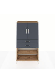 Arges Dolap 3 Raflı 2 Çekmeceli 2 Kapaklı 88x30x163 Çam-Antrasit