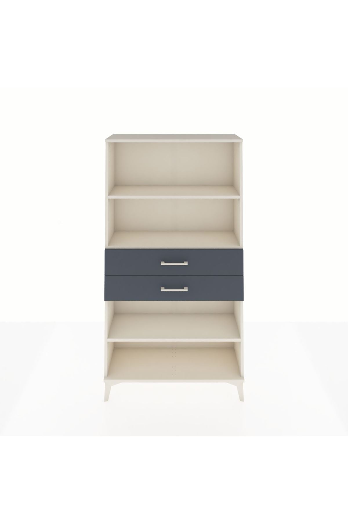 Arges Dolap 3 Raflı 2 Çekmeceli 88x30x163 Aytaşı-Antrasit