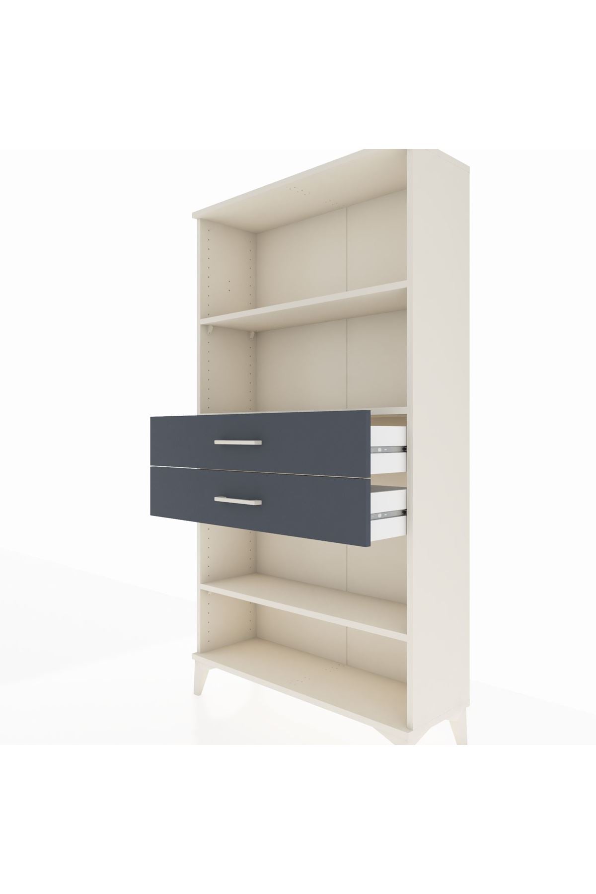 Arges Dolap 3 Raflı 2 Çekmeceli 88x30x163 Aytaşı-Antrasit