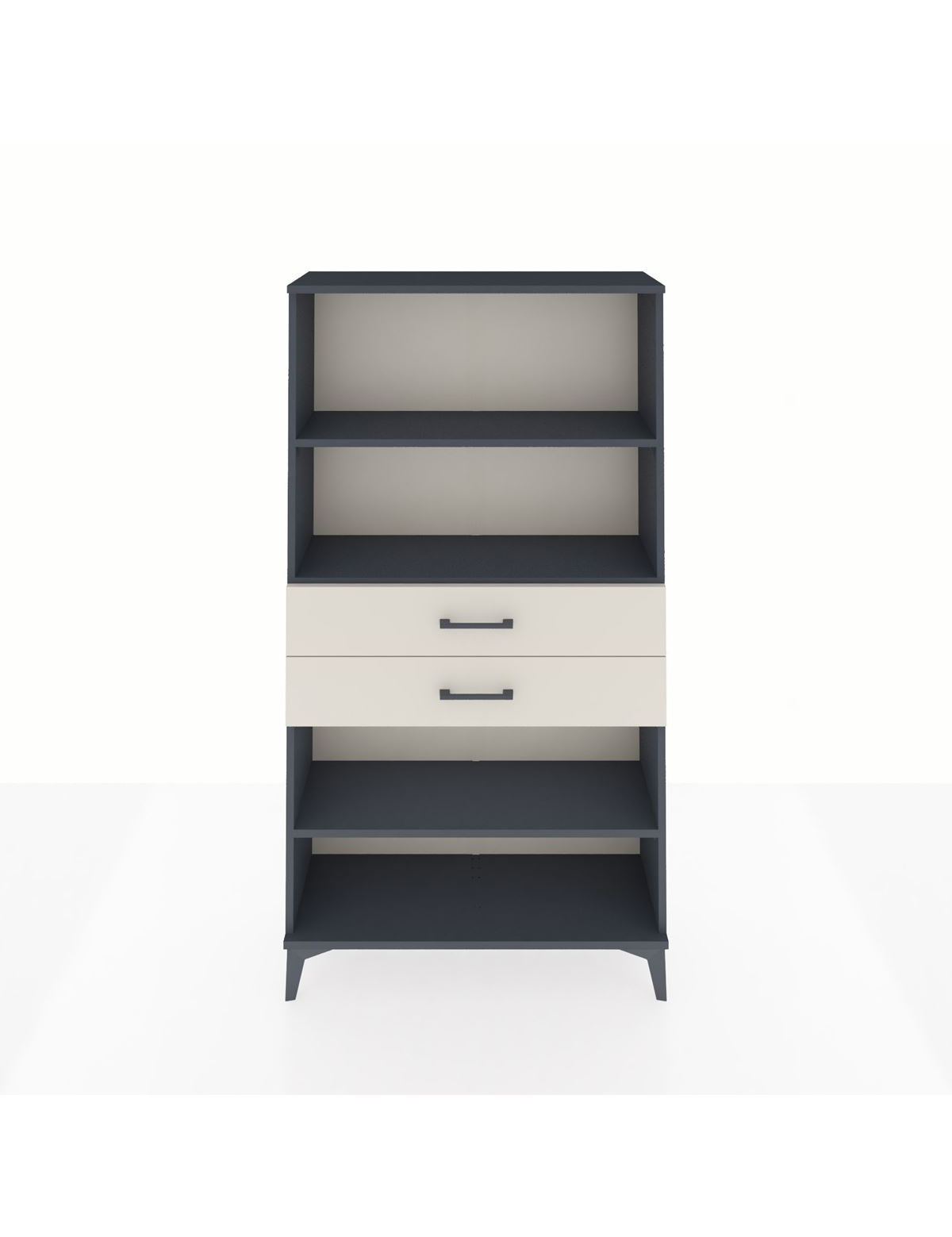 Arges Dolap 3 Raflı 2 Çekmeceli 88x30x163 Antrasit-Aytaşı