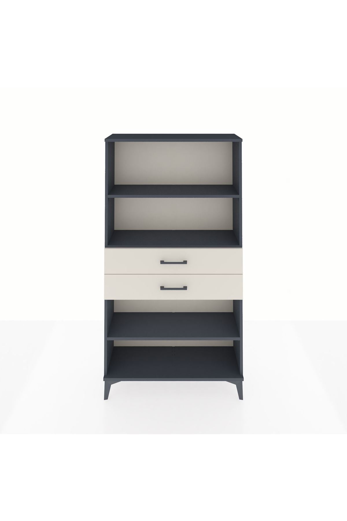 Arges Dolap 3 Raflı 2 Çekmeceli 88x30x163 Antrasit-Aytaşı