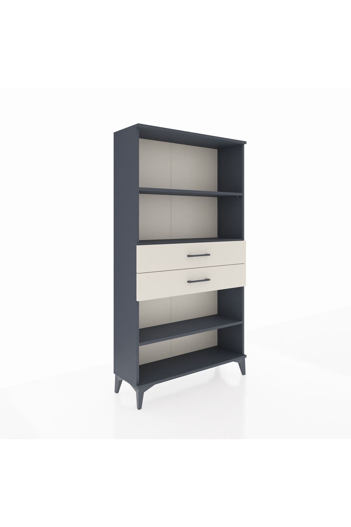 Arges Dolap 3 Raflı 2 Çekmeceli 88x30x163 Antrasit-Aytaşı