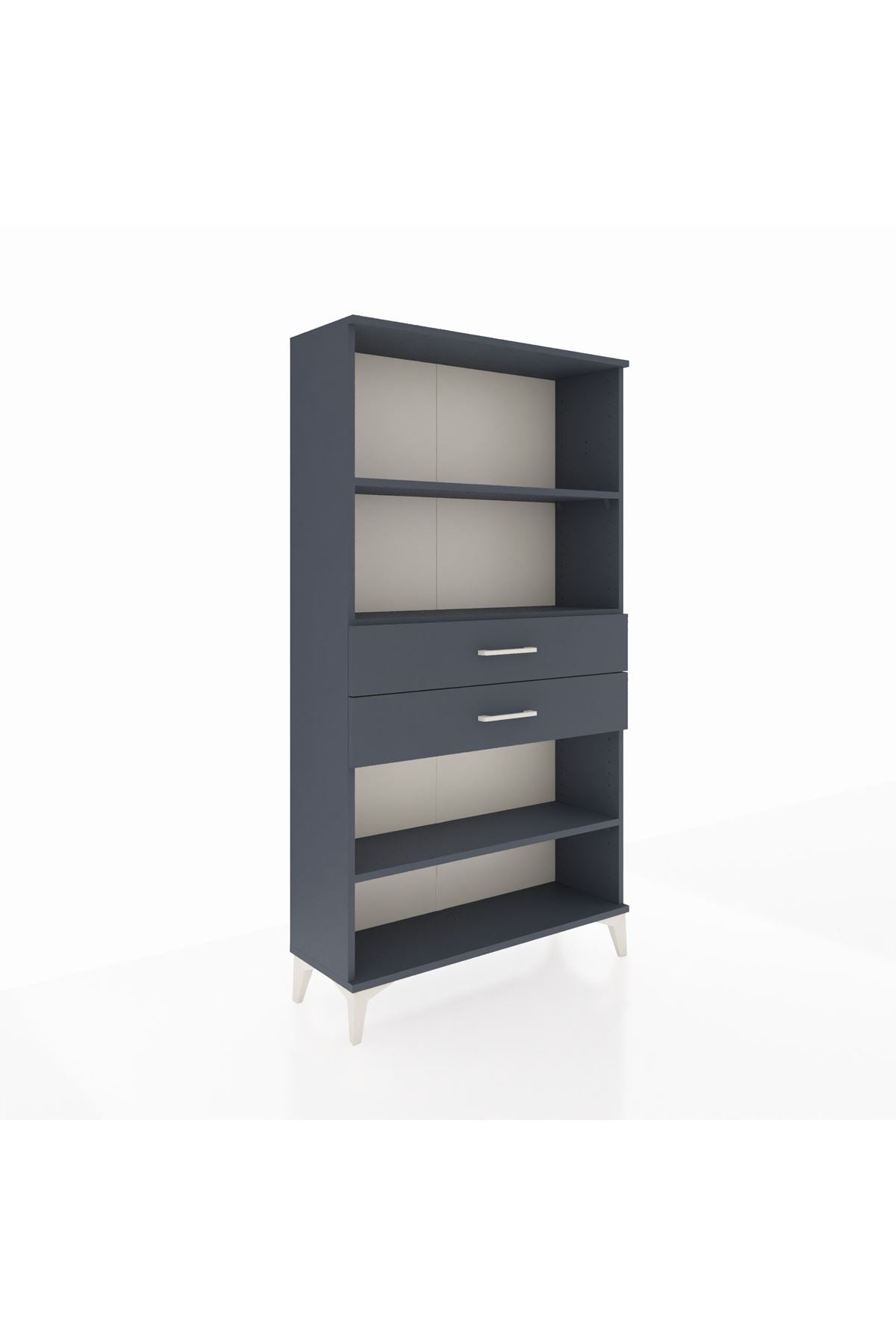 Arges Dolap 3 Raflı 2 Çekmeceli 88x30x163 Antrasit-Antrasit