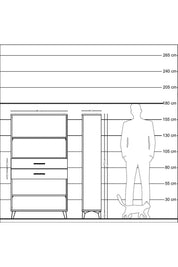 Arges Dolap 3 Raflı 2 Çekmeceli 88x30x163 Antrasit-Antrasit