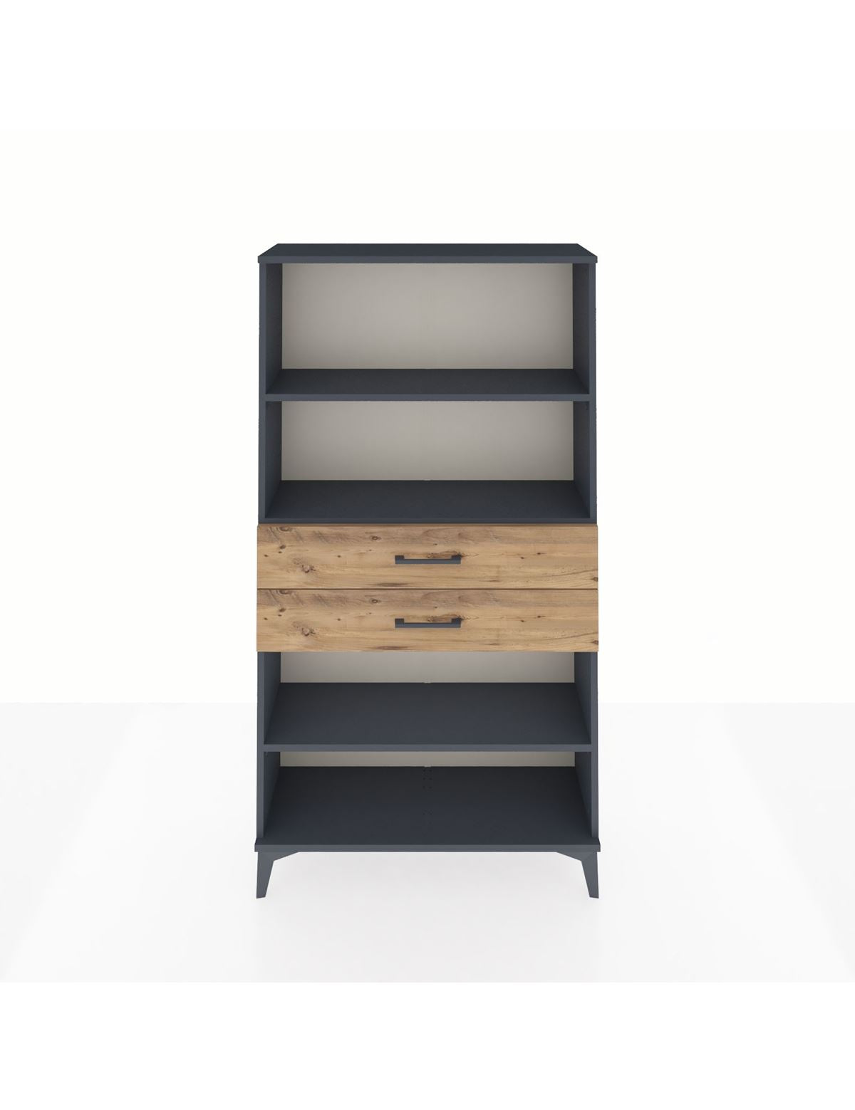 Arges Dolap 3 Raflı 2 Çekmeceli 88x30x163 Antrasit-Çam