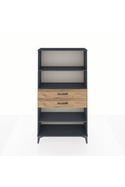 Arges Dolap 3 Raflı 2 Çekmeceli 88x30x163 Antrasit-Çam