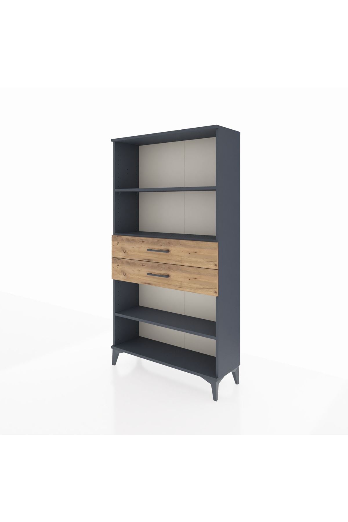 Arges Dolap 3 Raflı 2 Çekmeceli 88x30x163 Antrasit-Çam