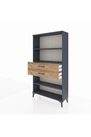 Arges Dolap 3 Raflı 2 Çekmeceli 88x30x163 Antrasit-Çam