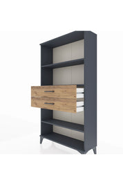 Arges Dolap 3 Raflı 2 Çekmeceli 88x30x163 Antrasit-Çam