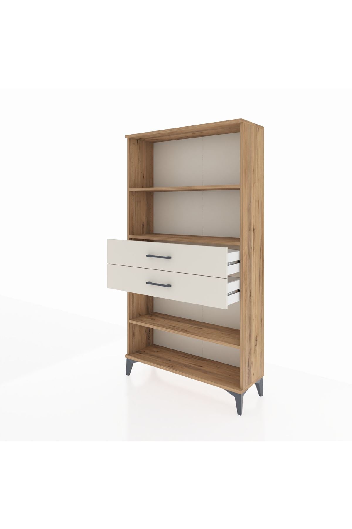 Arges Dolap 3 Raflı 2 Çekmeceli 88x30x163 Çam-Aytaşı