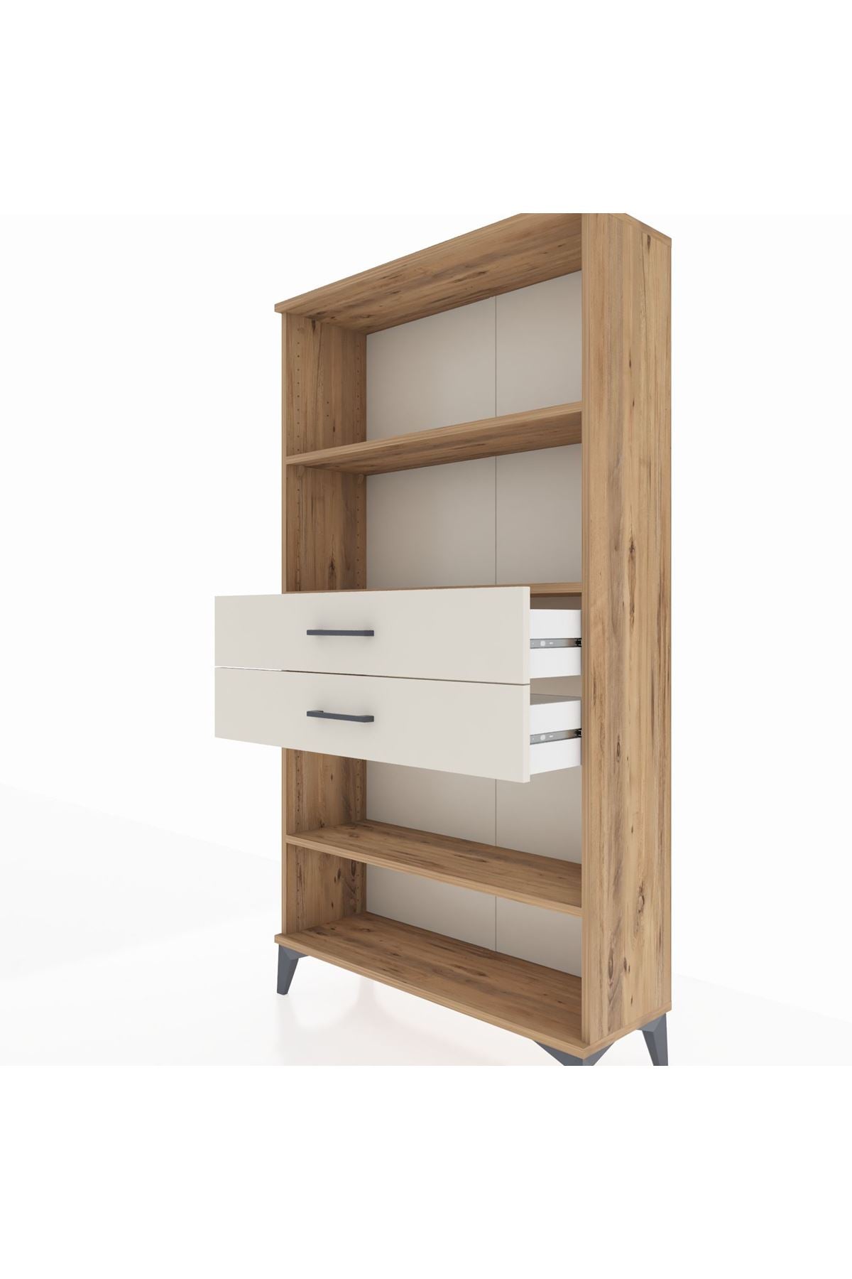 Arges Dolap 3 Raflı 2 Çekmeceli 88x30x163 Çam-Aytaşı