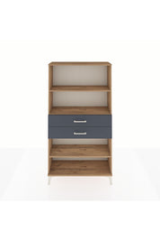 Arges Dolap 3 Raflı 2 Çekmeceli 88x30x163 Çam-Antrasit