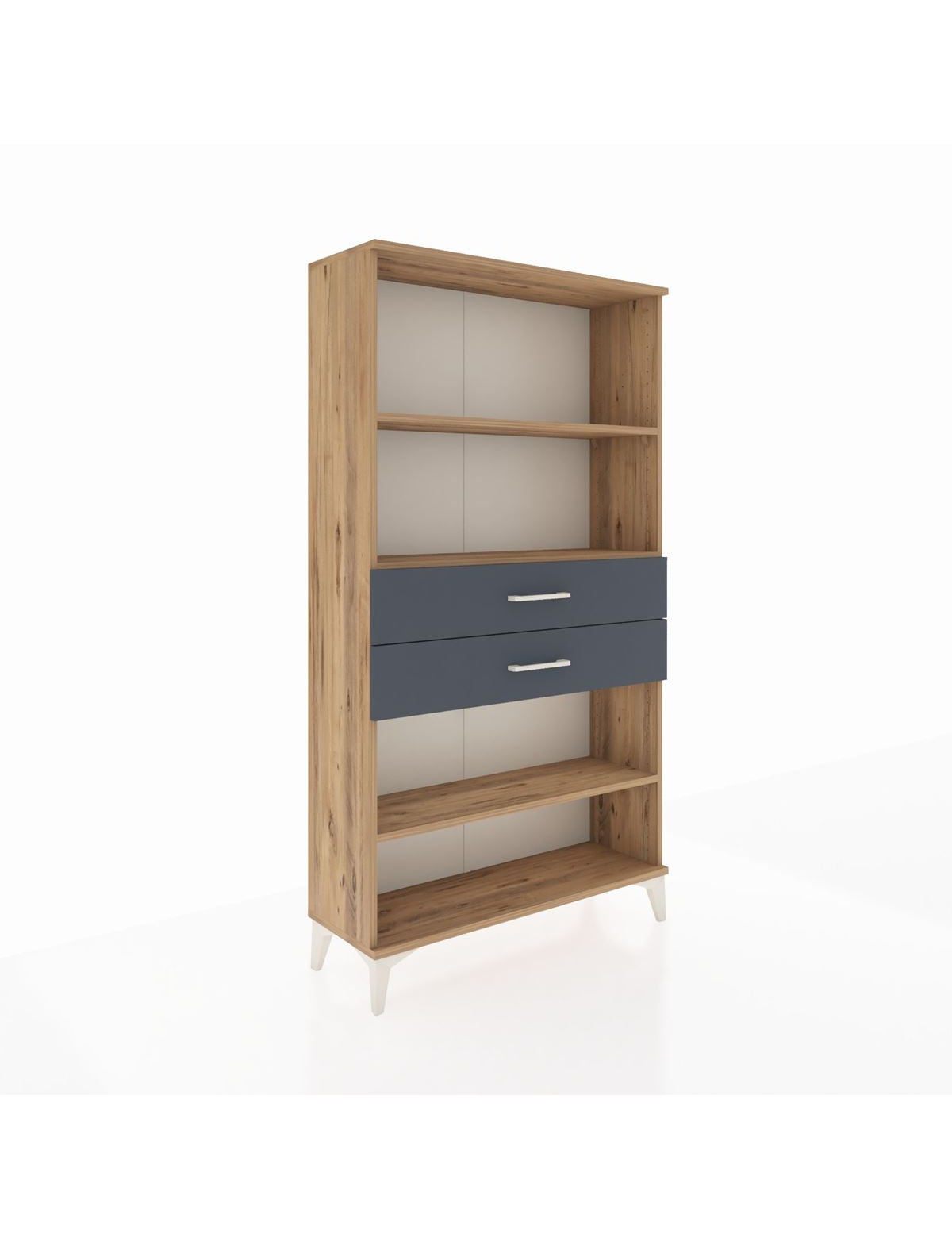 Arges Dolap 3 Raflı 2 Çekmeceli 88x30x163 Çam-Antrasit